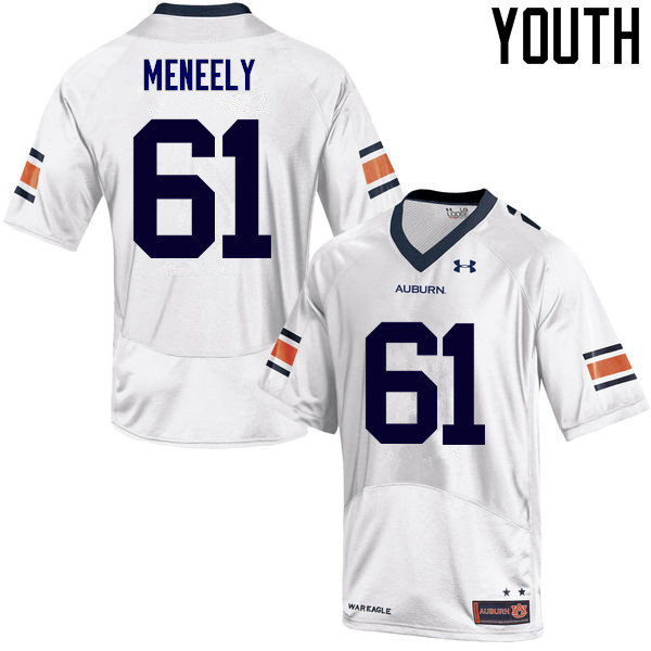 Youth Auburn Tigers #61 Ryan Meneely College Football Jerseys Sale-White - Click Image to Close